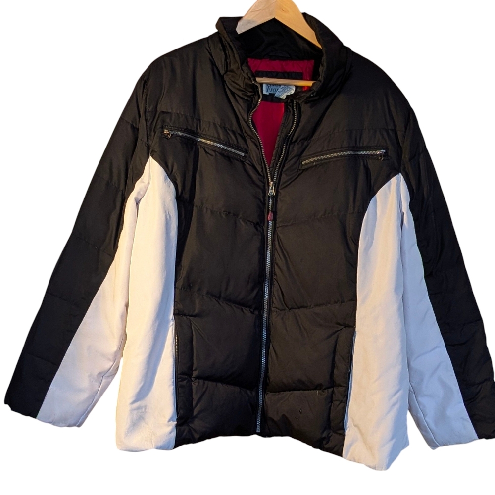 Alaska Frontier Black and White Down Puffer Jacket Women's 2XL Outdoor Winter